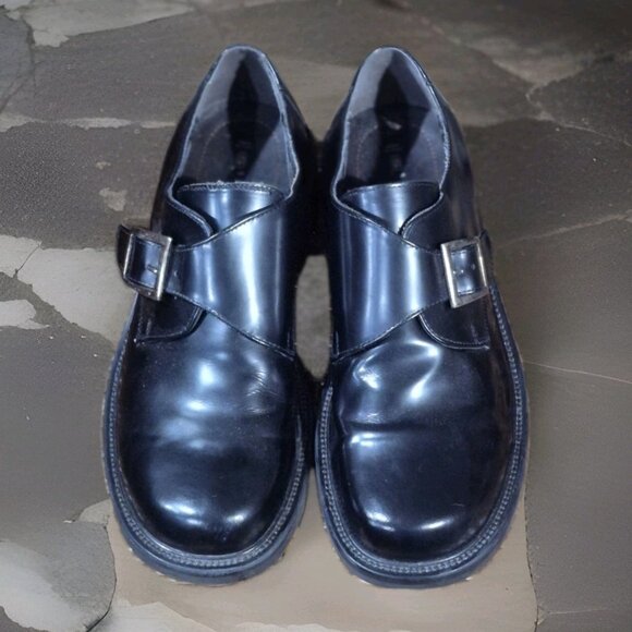 Vintage SKECHERS Buckle Loafers Monk Strap Chunky Y2K 90s Shoes Men\'s Size 9.5